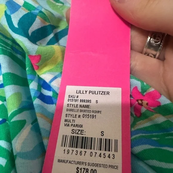 Lilly Pulitzer Shirelle Skirted Romper Multi Via Parigi new with tags size small - Picture 6 of 6